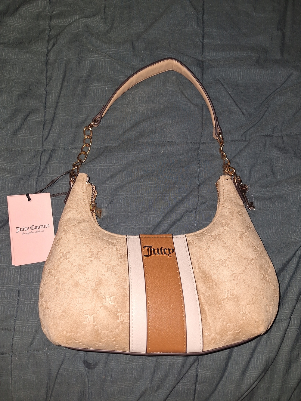 Juicy Couture Cream and Tan Hobo Shoulder Bag